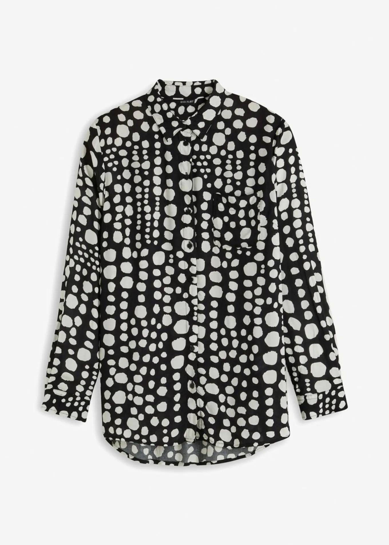 Blusa larga estampada de viscosa fluida