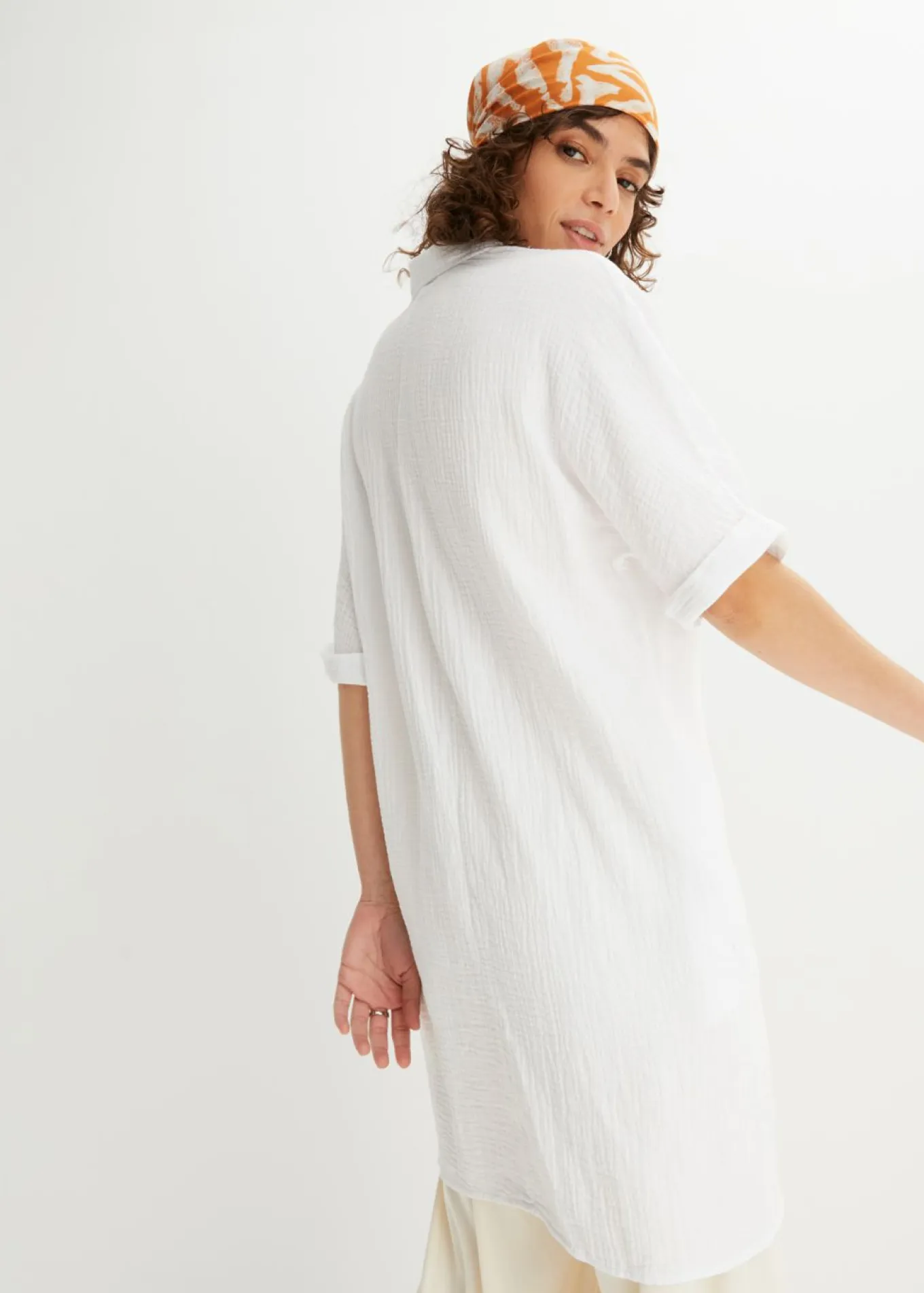 Blusa larga holgada de muselina suave