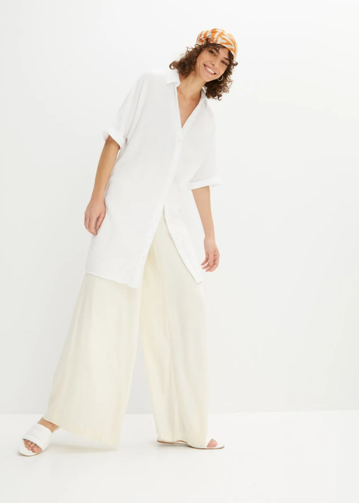 Blusa larga holgada de muselina suave