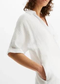 Blusa larga holgada de muselina suave