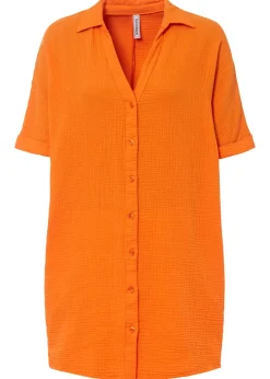 Blusa larga holgada de muselina suave