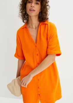 Blusa larga holgada de muselina suave