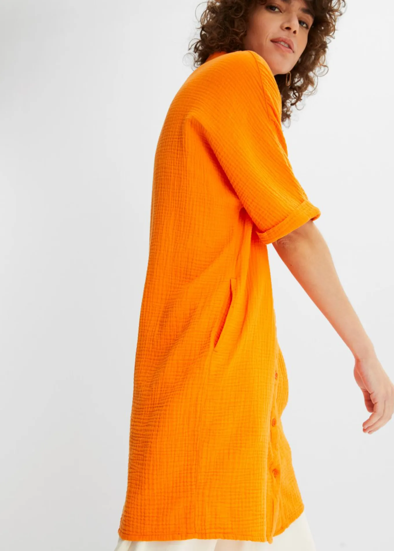 Blusa larga holgada de muselina suave