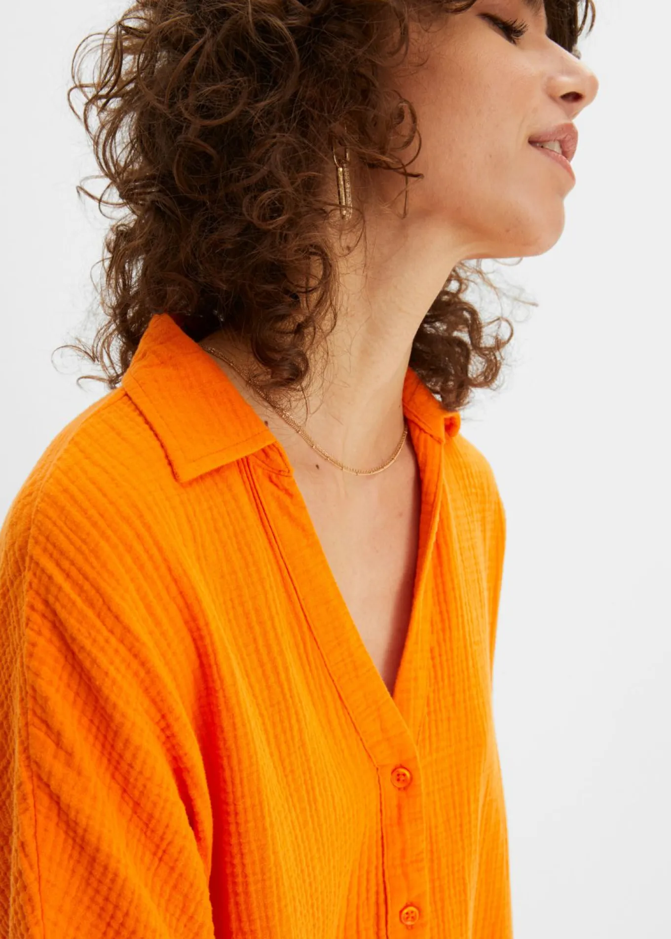 Blusa larga holgada de muselina suave