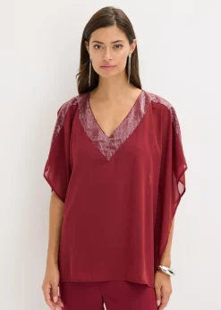 Blusa oversize con inserción de lentejuelas