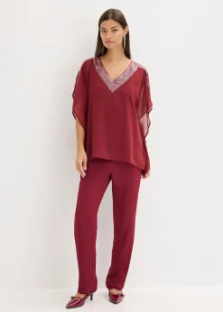 Blusa oversize con inserción de lentejuelas