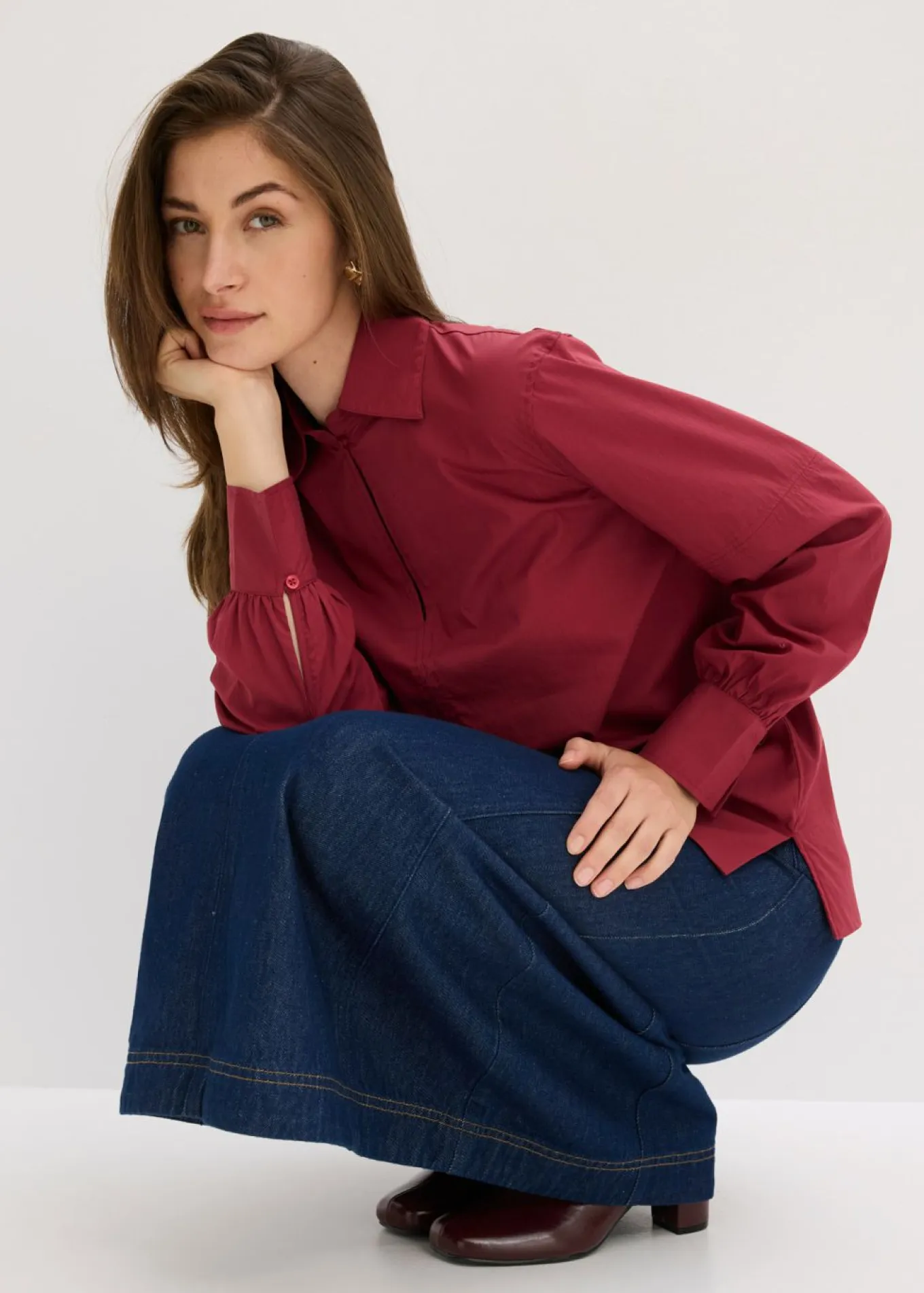 Blusa oversize con mangas voluminosas