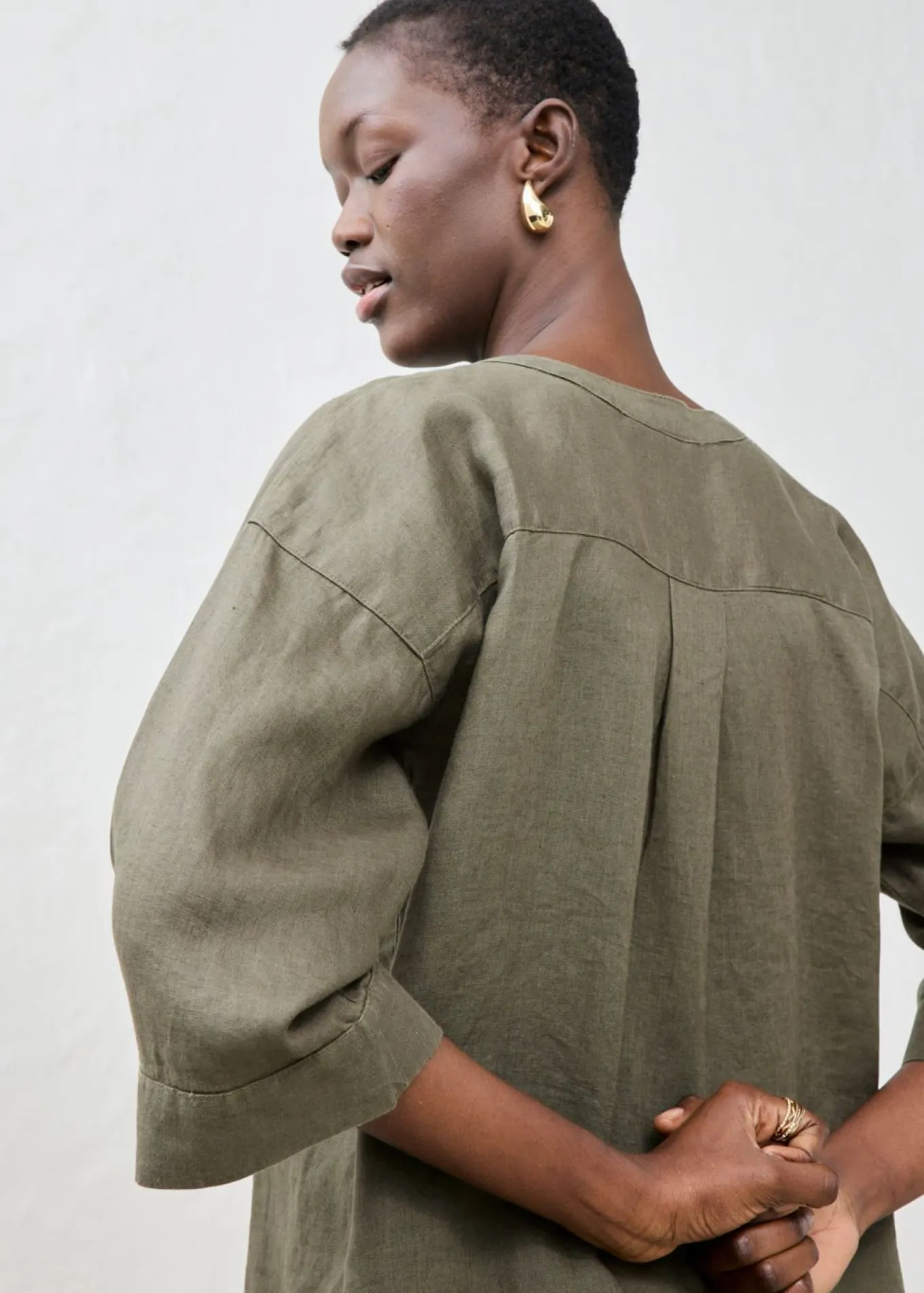 Blusa oversize de lino puro