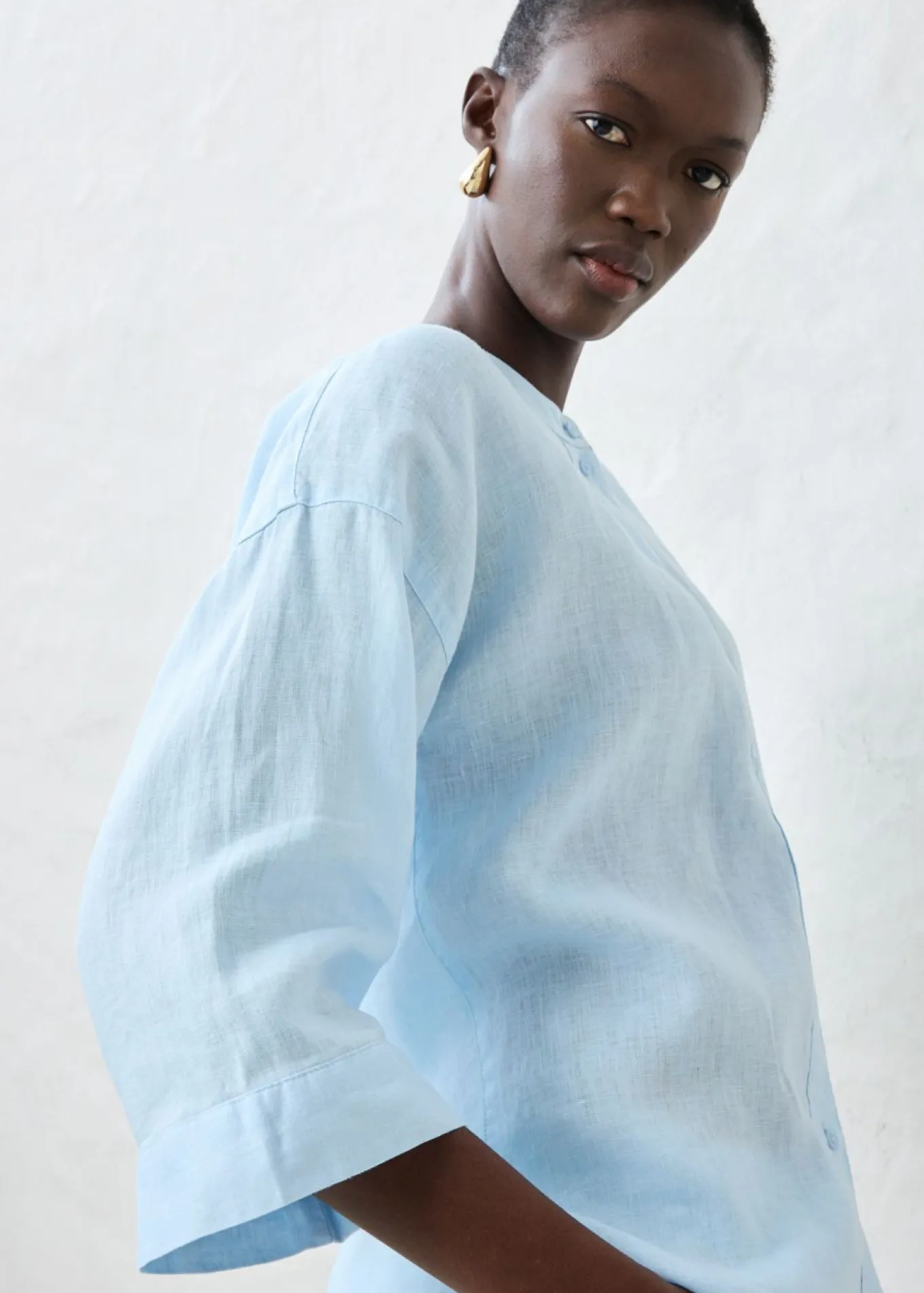 Blusa oversize de lino puro