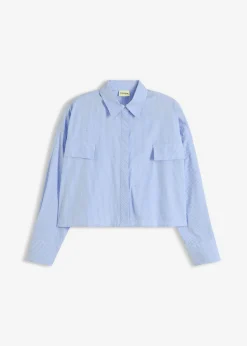 Blusa oversize de mezcla de algodón