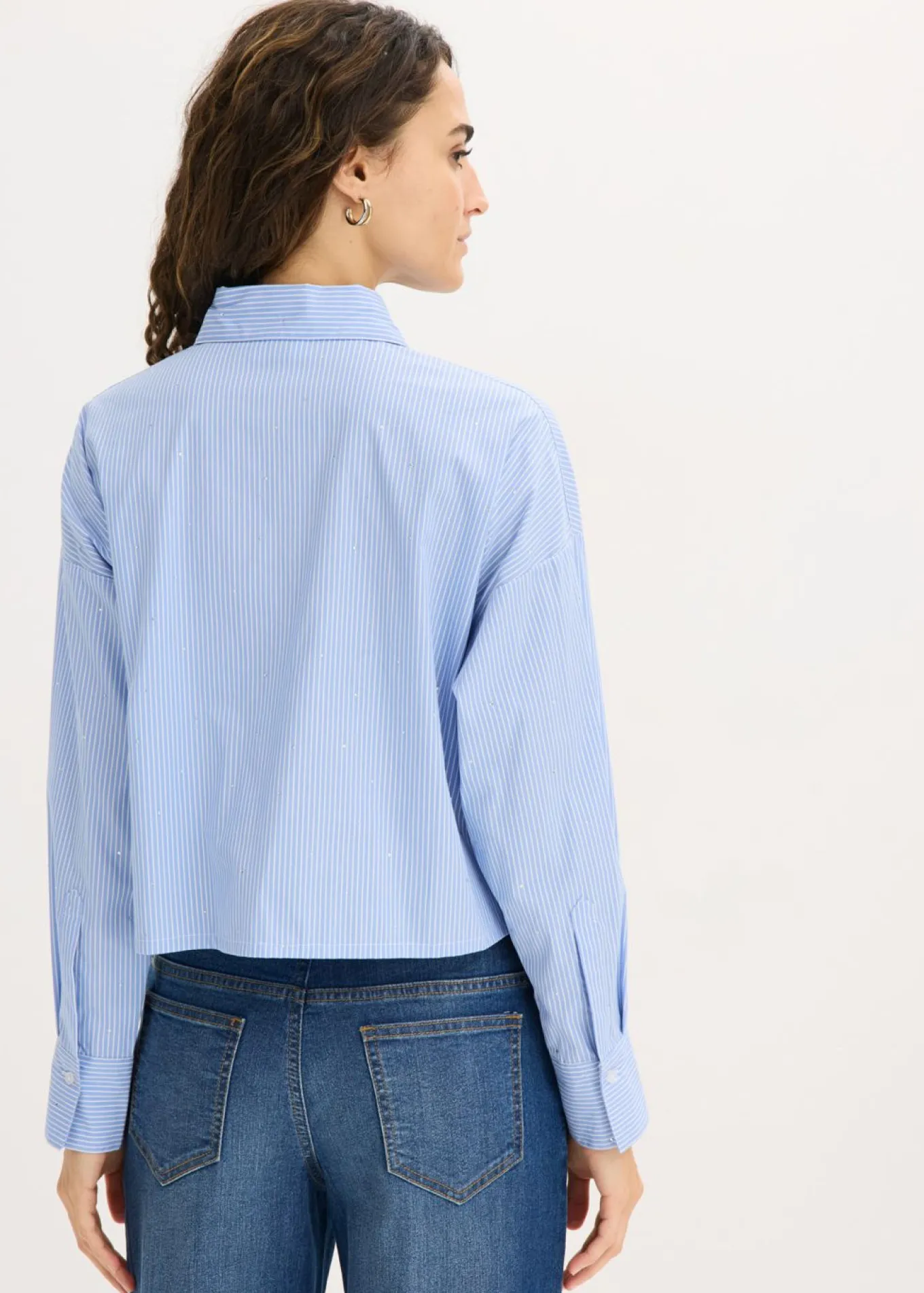 Blusa oversize de mezcla de algodón