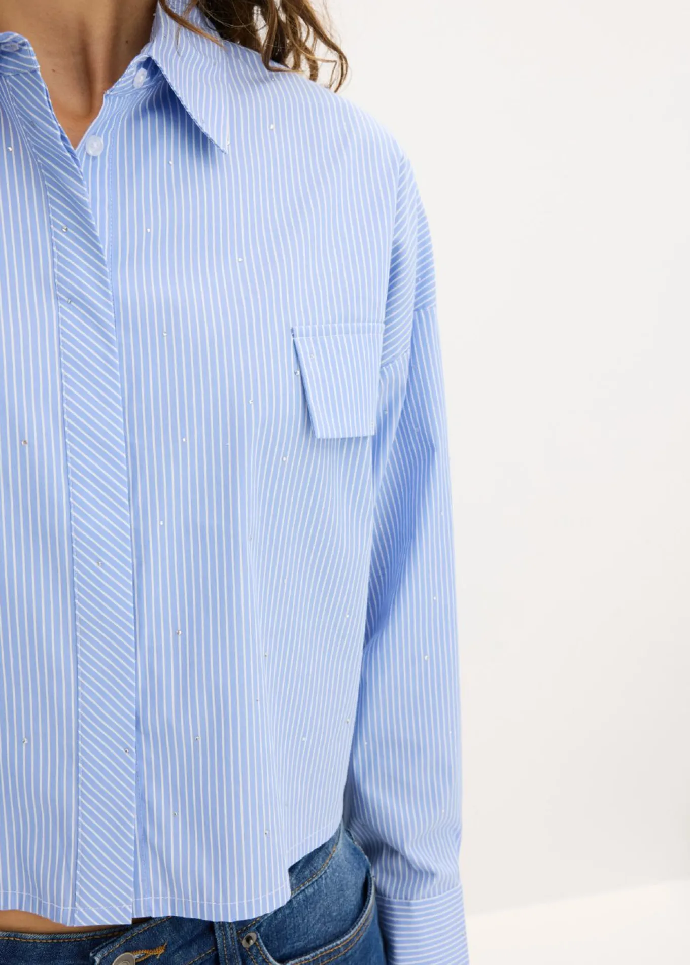 Blusa oversize de mezcla de algodón