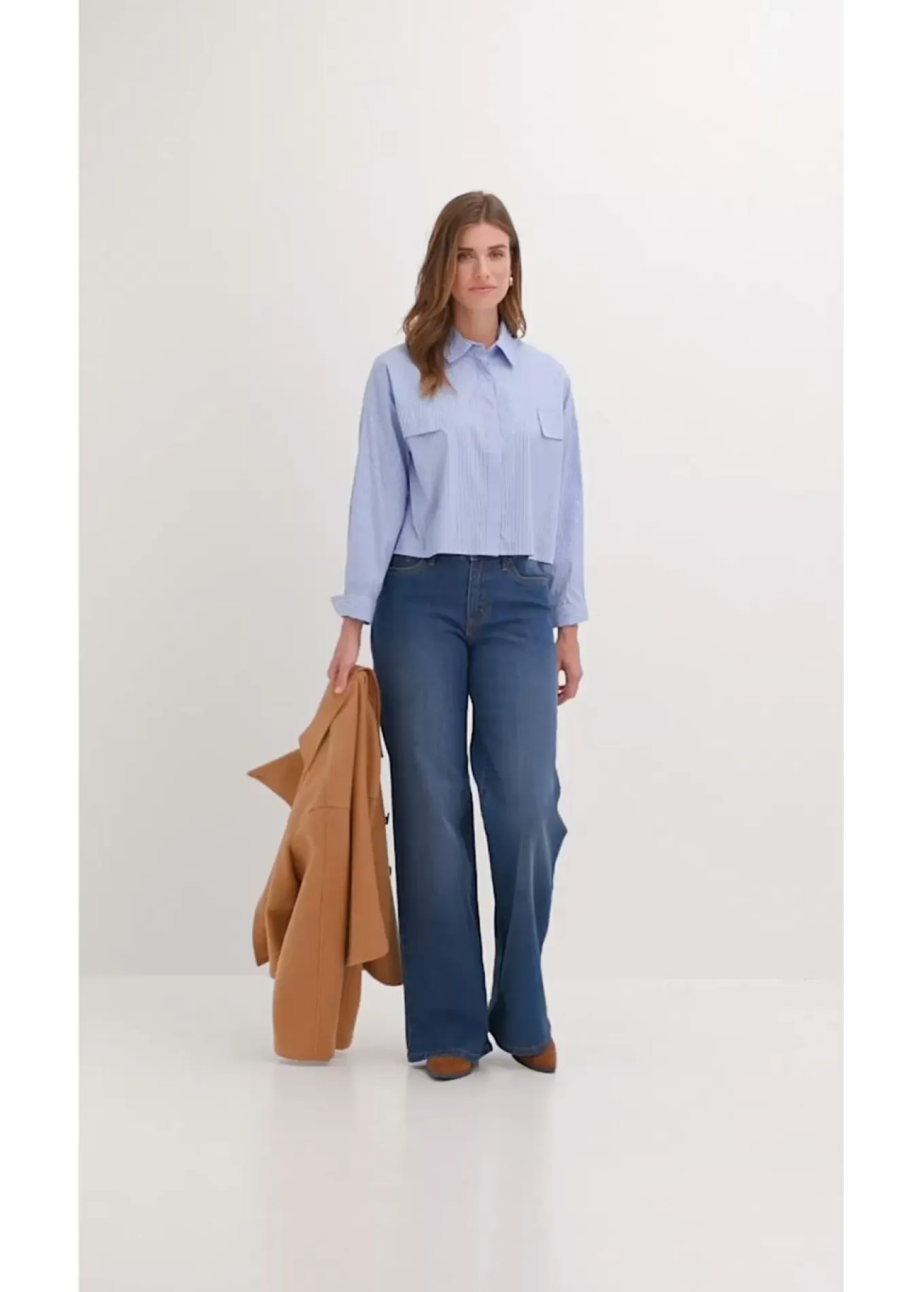 Blusa oversize de mezcla de algodón