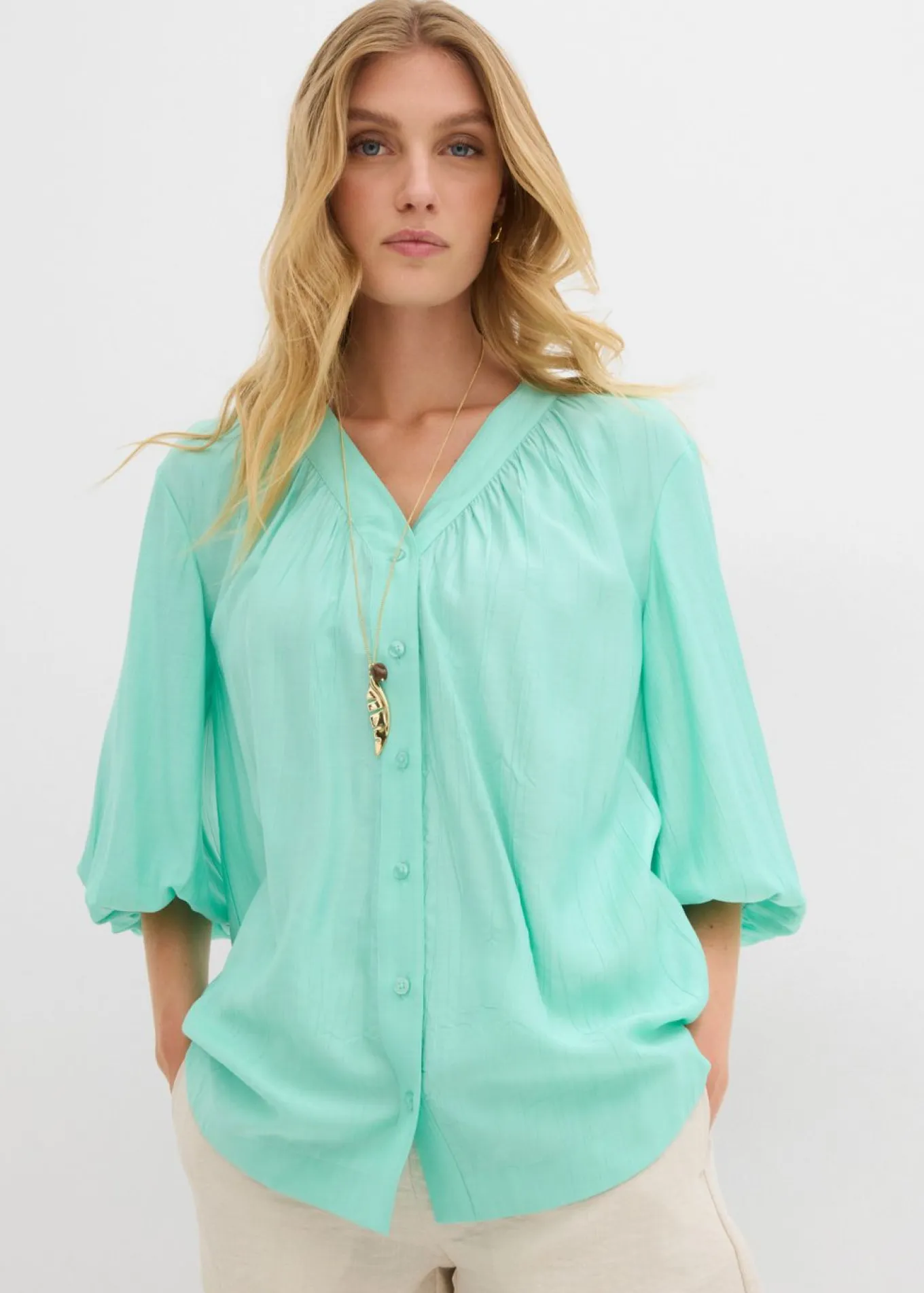 Blusa oversize de mezcla de viscosa suave