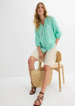 Blusa oversize de mezcla de viscosa suave