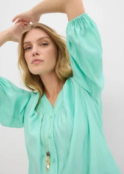 Blusa oversize de mezcla de viscosa suave