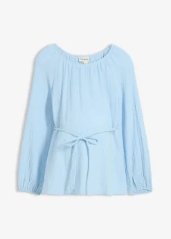 Blusa premamá de muselina pura de algodón