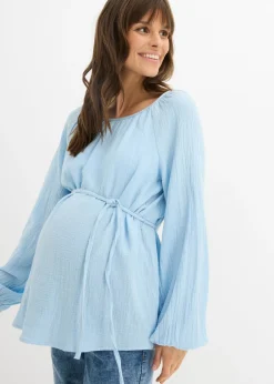 Blusa premamá de muselina pura de algodón