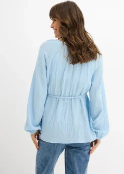 Blusa premamá de muselina pura de algodón