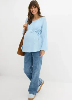 Blusa premamá de muselina pura de algodón