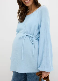 Blusa premamá de muselina pura de algodón