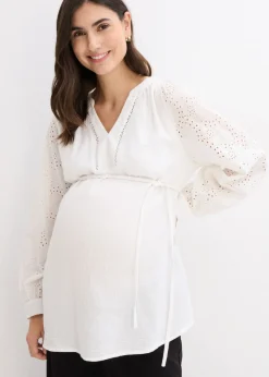 Blusa premamá de muselina de algodón