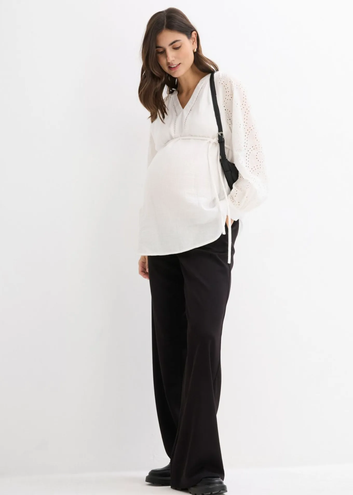 Blusa premamá de muselina de algodón