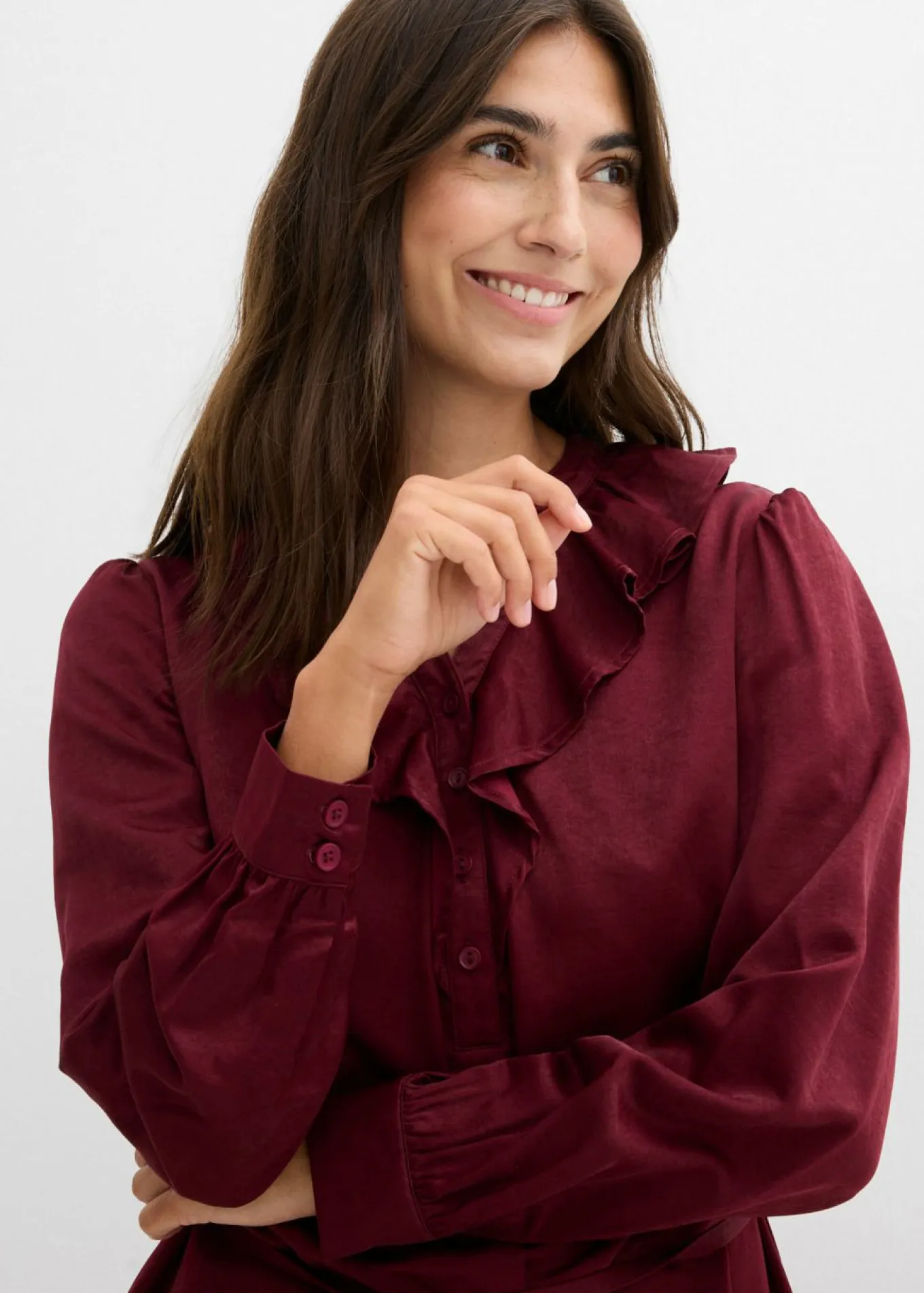 Blusa premamá de satén fluido