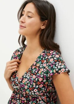 Blusa premamá y de lactancia 2 en 1 de viscosa fluida