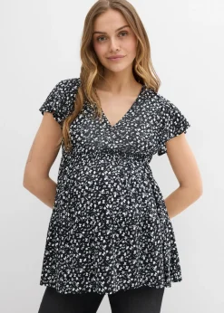 Blusa premamá y de lactancia 2 en 1 de viscosa fluida
