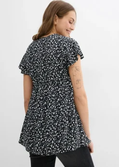 Blusa premamá y de lactancia 2 en 1 de viscosa fluida