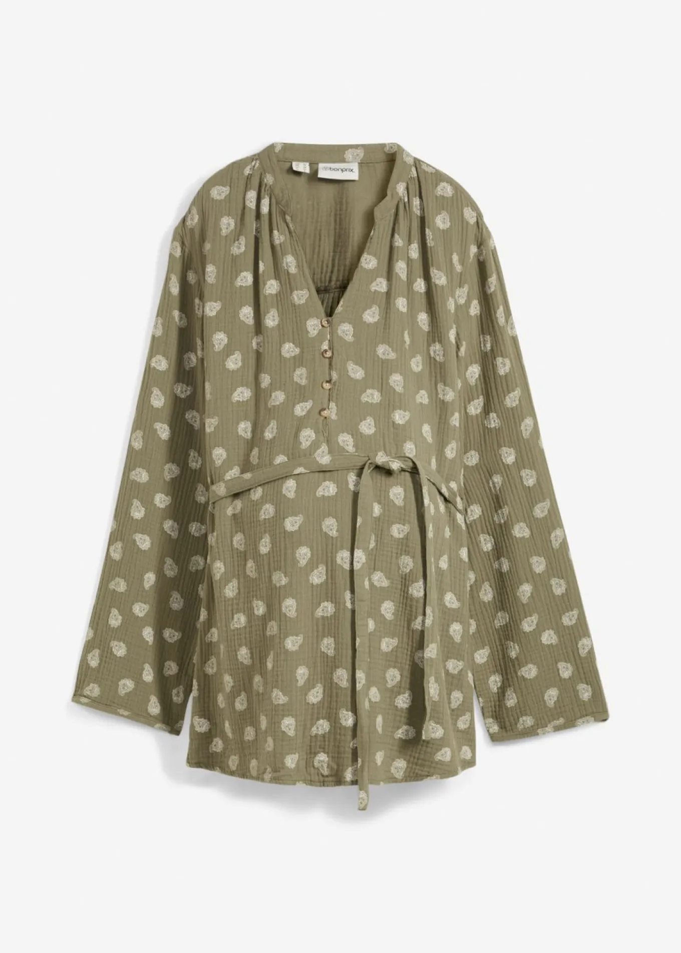 Blusa premamá/de lactancia de muselina de algodón puro