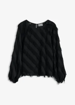 Blusa sin cierre con detalles de flecos