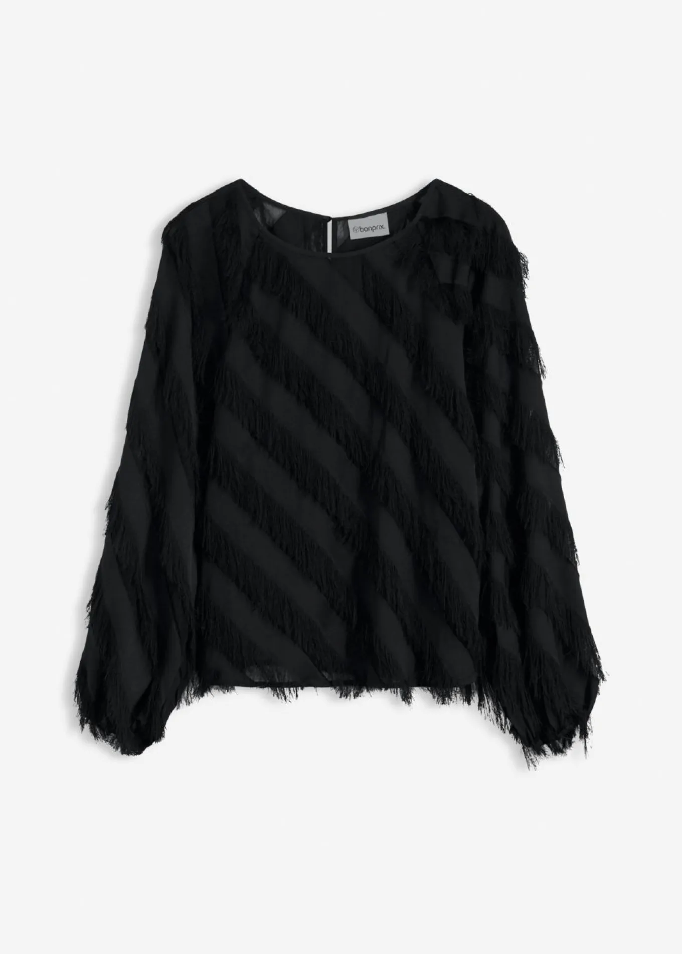 Blusa sin cierre con detalles de flecos