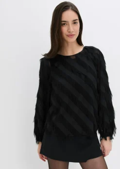 Blusa sin cierre con detalles de flecos