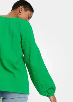Blusa sin cierre de muselina ligera