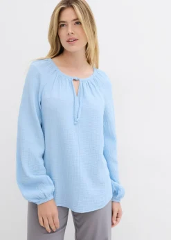 Blusa sin cierre de muselina ligera