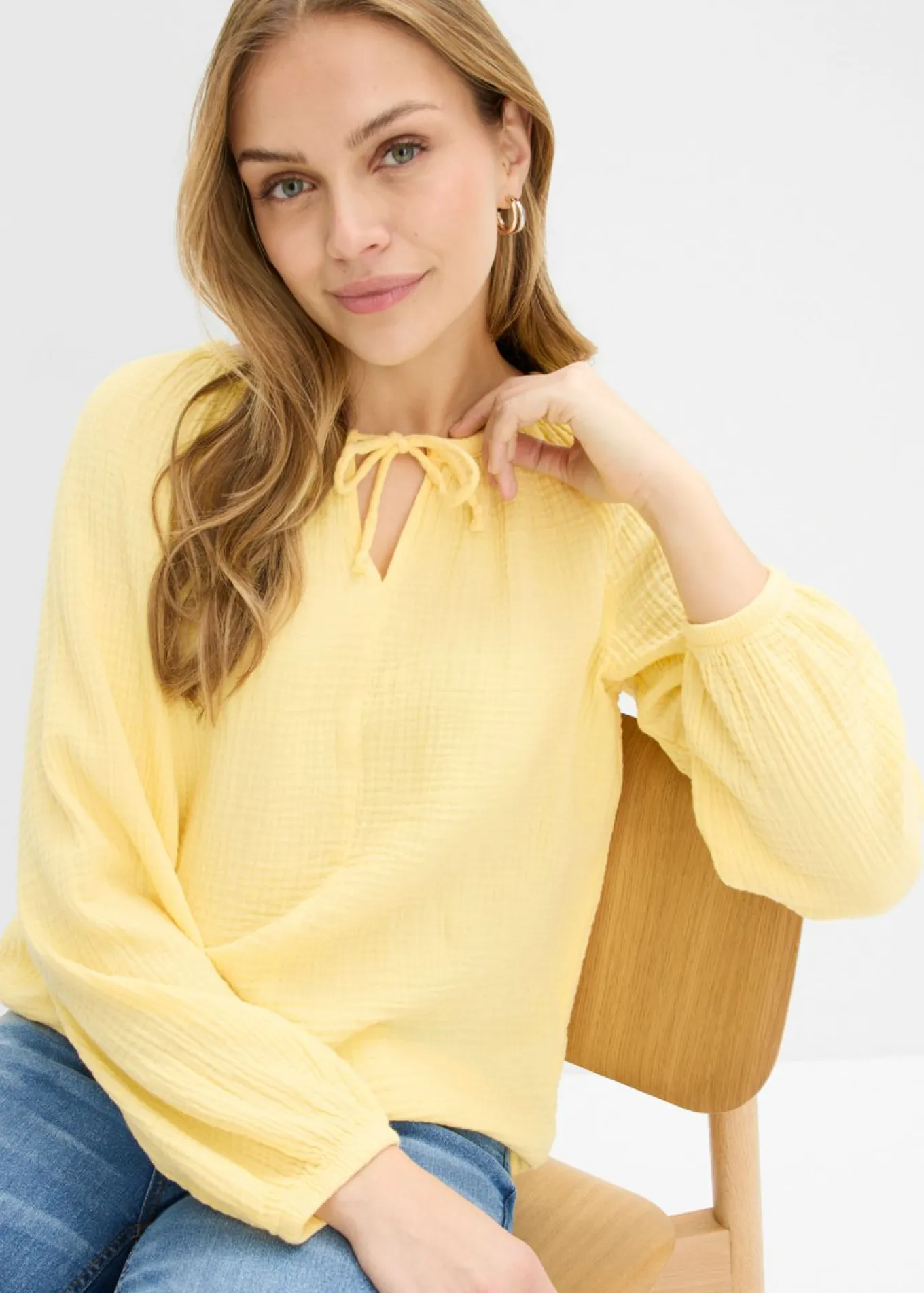 Blusa sin cierre de muselina ligera