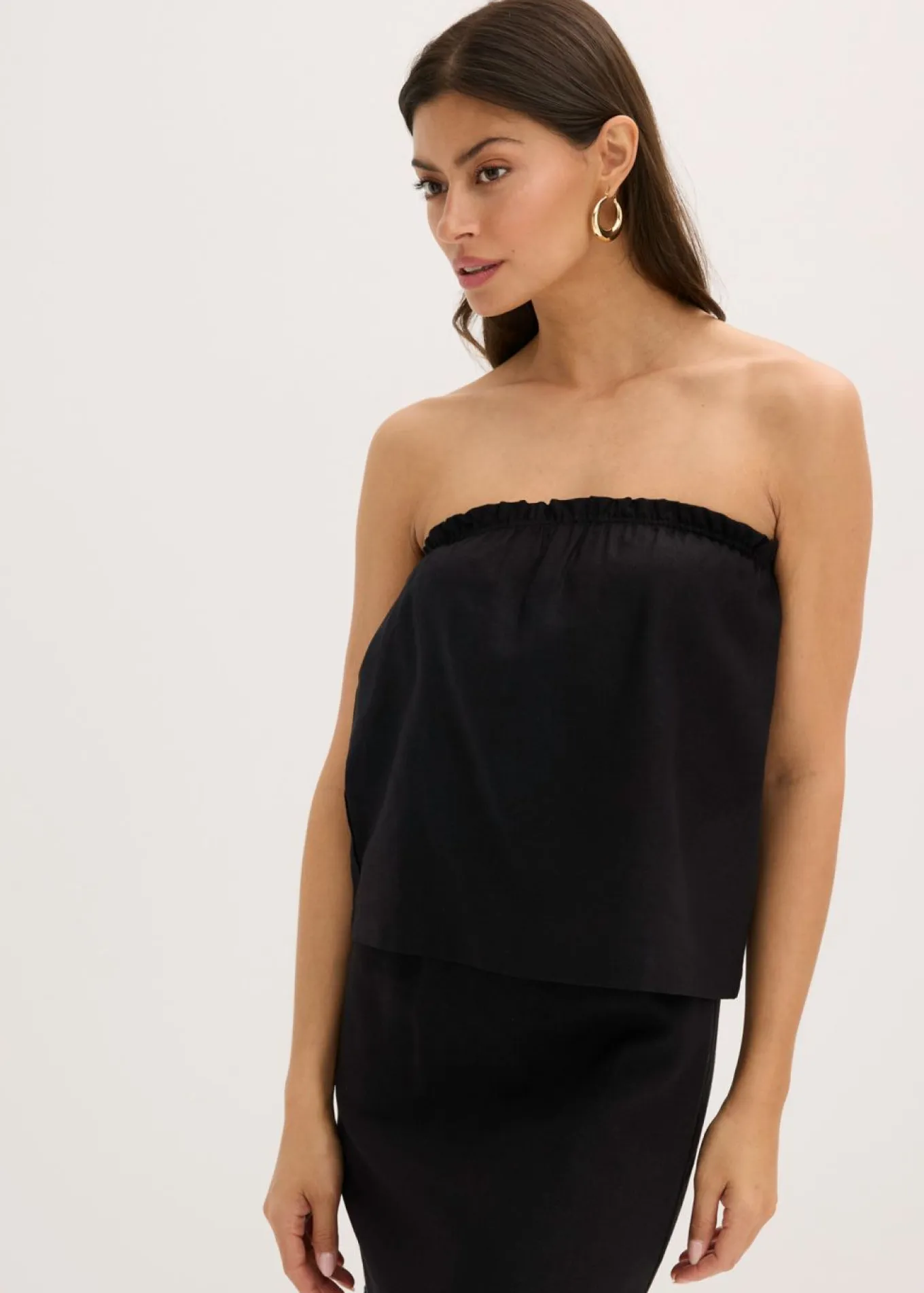Blusa sin mangas con contenido de lino