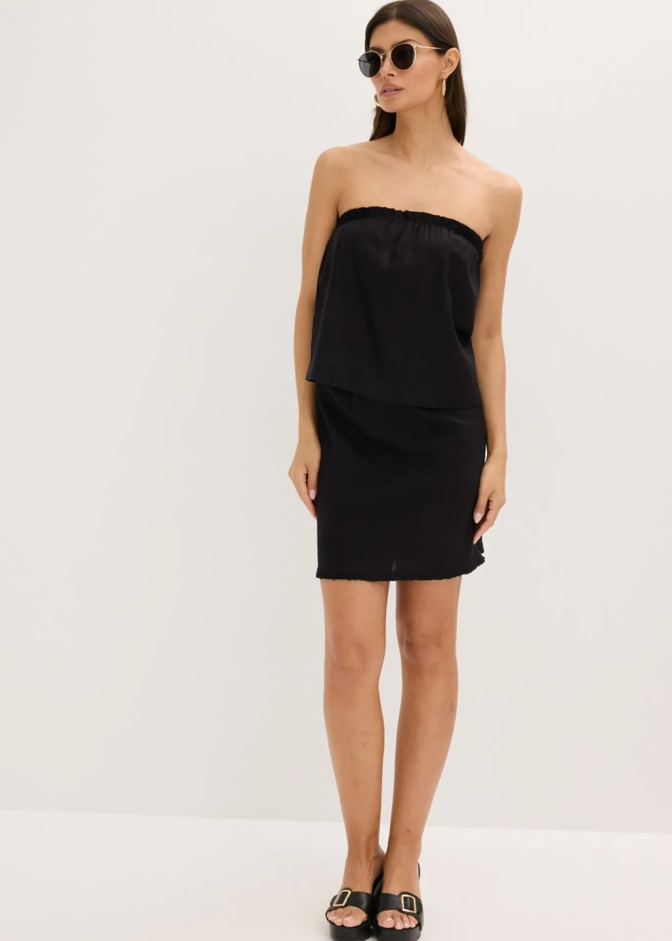 Blusa sin mangas con contenido de lino