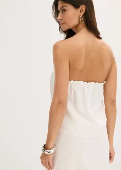 Blusa sin mangas con contenido de lino
