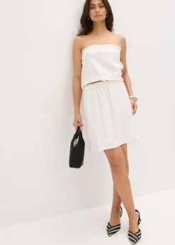 Blusa sin mangas con contenido de lino