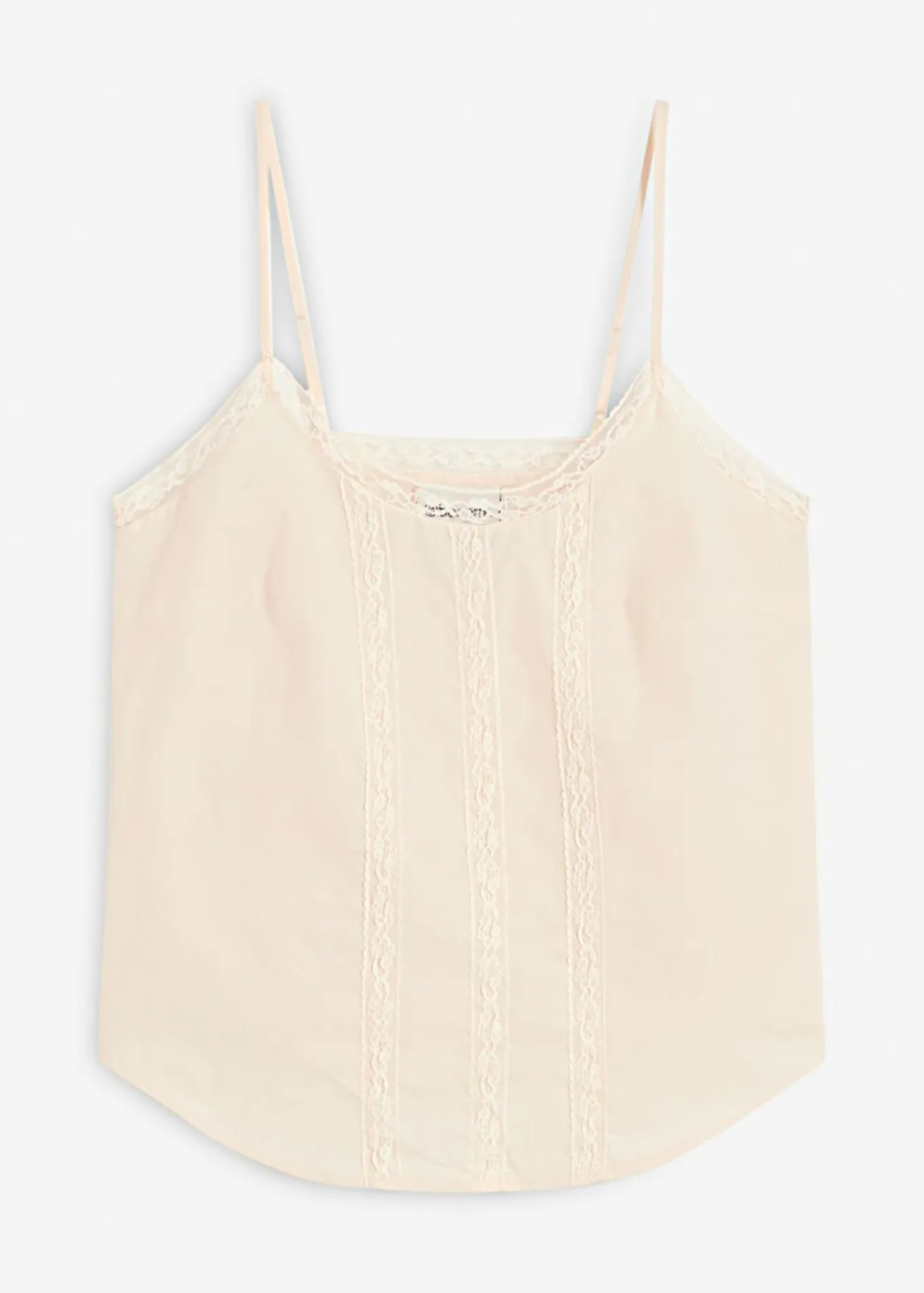 Blusa sin mangas de algodón puro con bordado calado