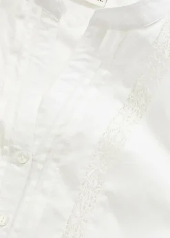 Blusa sin mangas de algodón puro con bordado calado