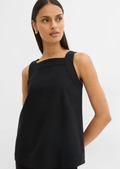 Blusa sin mangas de mezcla de viscosa con detalle de lazo en la parte trasera