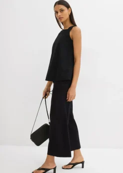 Blusa sin mangas de mezcla de viscosa con detalle de lazo en la parte trasera