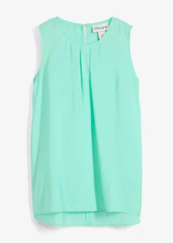 Blusa sin mangas de mezcla de viscosa fluida