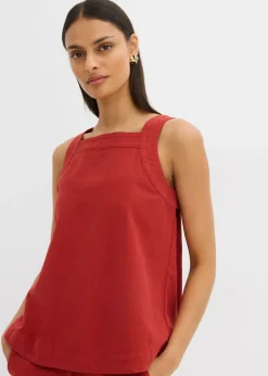 Blusa sin mangas de mezcla de viscosa con detalle de lazo en la parte trasera
