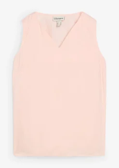 Blusa sin mangas de viscosa suave