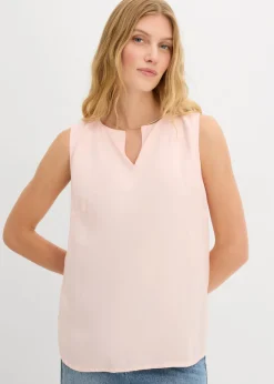 Blusa sin mangas de viscosa suave